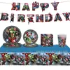 Niños Caricatura Nuevo Tema de Iron Man Vengadores Charola de Papel Servilleta Mantel Decoración Fiesta de Cumpleaños traje