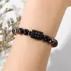 Amazon Venta Caliente Transfronteriza Doce Constelaciones 8MM Ojo de Tigre Ágata Negra Hematita Pulsera para Hombre Pulsera Elástica