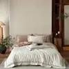 Estilo Retro Old Money de los 50s Juego de Cuatro Piezas Jacquard 100% Algodón Funda Nórdica de Borde Ancho Sábana Bajera Cama de Tacto de Alta Gama
