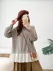 Blusa de manga larga con cuello de encaje estilo japonés y panel de encaje de lunares para mujer, otoño 2026, casual, corte ajustado