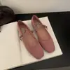 Zapatos planos retro de punta cuadrada poco profundos para mujer, nueva colección primavera/otoño, zapatos Mary Jane de pana, zapatos casuales planos, Mary Janes estilo hada