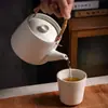 Juego de tetera con viga elevadora estilo japonés y tazas de té, botella de agua de cerámica vintage, gran capacidad, para el hogar, sala de té de alta calidad, juego de té de gres