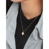 Collar de Plata Esterlina S925 Estilo Coreano INS Nicho Sentido del Diseño Lujo Ligero Simple Patrón de Amor Dorado Cadena Clavicular para Mujer