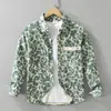 7303 Camisa de Manga Larga Estampada de Moda Estilo Japonés Fresca Versátil Casual Holgada Ropa para Hombre Venta al por Mayor