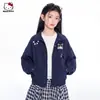 Jaqueta de Outono para Meninas 2026 Novo Estilo para Crianças de Média e Mais Velhas Exquisita com Recorte Floral Vazado Embellished Estilosa Roupa Externa para o Dia a Dia