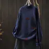 Suéter Casual y Relajado para Mujer 2026 Otoño/Invierno Nuevo Tejido de Algodón Estampado de Conejo Talla Grande para Ropa de Abrigo
