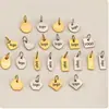 Colgantes pequeños de acero inoxidable pulido en stock con las formas de corazón, hexágono, óvalo y rectángulo con logotipo y texto grabados con láser