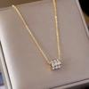 Novo Estilo Pingente de Diamante Completo Cintura Fina Acessórios para Colar de Aço Titânio Feminino Verão Leve Luxo Design de Nicho Joias de Alta Qualidade
