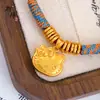 Nuevo Pulsera de Hello Kitty con Lazo de Dibujos Animados Cuerda Trenzada Placa de Alta Retención de Color Cuerda Rojo Trigo Envuelto Pulsera de Calabaza para Regalos