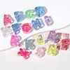Cuentas de Acrílico Transparente con Chapado de Color de 6 mm con Agujero Grande Letras Inglesas Cuentas Sueltas para Accesorios de Joyería DIY Pulsera Collar