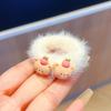 Outono e inverno pelúcia laço de cabelo bonito desenho animado cabeça corda alta elástico borracha tendão feminino rabo de cavalo corda de cabelo urso bola cabelo