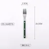 Cuchillo, Tenedor y Cuchara de Vajilla con Mango de Clip de Remache Transfronterizo, Vajilla de Acero Inoxidable Amazon, Cuchillo, Tenedor y Cuchara para Bistec Occidentales, Vajilla de Hotel