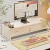 Soporte de altura ajustable para computadora, soporte de escritorio para monitor de oficina con cajón, estante de almacenamiento de escritorio, organizador de escritorio de oficina