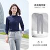 Camisa de manga larga para hombre, traje profesional de fibra de bambú, camisa sin planchado, ropa de trabajo de oficina gris claro para mujer.