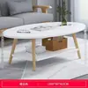 Mesa pequeña de doble capa de moda para sala de estar en casa, mesa de centro pequeña moderna para apartamentos de alquiler, mesa auxiliar para sofá para apartamentos pequeños