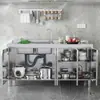 Armários de Cozinha Inox 304 Tudo-em-Um Fogão Simples Armário de Armazenamento Integrado Apartamento Pequeno Doméstico