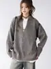 Suéter Cárdigan Nuevo Primavera/Otoño 2026 Estilo Casual Perezoso Retro Americano Prendas de Punto de Punto Cuello en V Ropa Exterior de Color Sólido para Hombre