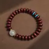 Pau-rosa Natural Jade Dongling Original Jade de Bambu Pulseira de Jade Pulseira de Contas Estilo Mori Chinês Novo Estilo Étnico Joias