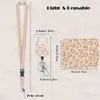 Porta credencial retráctil con estampado de leopardo transfronterizo, porta credencial de identificación con impresión UV horizontal, cordón de poliéster, en stock