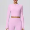 Chaqueta Deportiva para Correr al Aire Libre, Yoga, Cremallera Corta, Adelgazante, Fitness, Manga Larga, Secado Rápido tipo Nube, Ropa de Yoga para Mujer