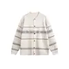 Yidao Vintage 2026 Otoño Nuevo Retro Americano Holgado Casual Jacquard Fair Isle Tejido Chaqueta Cardigan