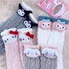 Sanrio Calcetines Nuevos de Forro Polar Coral Transpirables Gruesos Cálidos Blancos Lolita Lindo Dibujo Animado para Dormir Piso