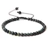 Joias Europeias e Americanas Mais Vendidas Pulseira de Contas Finas de 4mm Trançada Ajustável Pedra Semi-Preciosa Natural Pulseira de Contas de Yoga