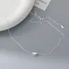 Colar de Feijão Prateado Brilhante Exquisito S925 Nalan Estilo Ins Design de Nicho Corrente Elegante para Clavícula Feminina D9884