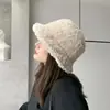 Sombreros de Otoño e Invierno para Mujer, Sombreros de Marca Tendencia Estilo Coreano, Sombreros Cubeta Cálidos de Felpa de Lana de Cordero Estilo Japonés, Sombreros de Pescador Versátiles