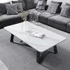 Mesa de centro para sala de estar, alto valor estético, mesa de centro para sofá de escritório, multifuncional, de pequeno porte, mesa de centro retangular com superfície de rocha sinterizada