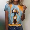 Ventas Directas de Fábrica Transfronterizas de Verano Estilo Europeo y Americano para Mujer Estampado Floral de Cuello Redondo Manga Corta Amazon Aliexpress Ebay