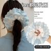 Goma para el Cabello de Flor de Encaje Estilo Coreano Scrunchie Grande con Acabado de Alta Gama, Extra Grande, Resistente, Accesorio Grande para Cola de Caballo para Navidad