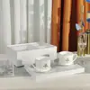 Xícara e Pires de Porcelana Europeia, Lembrança de Casamento e Aniversário, Xícara de Café de Aparência Sofisticada, Xícara e Pires de Lírio-do-Vale da Sorte, Atacado Transfronteiriço