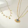 Collar con Colgante Ojo del Diablo Personalizado Estilo Europeo y Americano Acero Inoxidable No se Desvanece Lujo Ligero Joyería de Alto Nivel de Comercio Exterior Venta al por Mayor