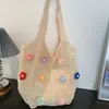 Nova bolsa de palha trançada transfronteiriça, grande capacidade, elegante e simples, bolsa de compras de tricô oca casual vintage