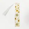 Marcadores de página transparentes acrílicos creativos transfronterizos, impresos con diseños florales, papelería para estudiantes y regalos para el Día del Maestro