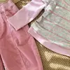 Doce Menina Estilo Coreano Infantil Manga Longa Estampa de Desenho Animado Blusa Camiseta Novo Conjunto de Duas Peças Outono Roupa de Outono