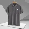 Camisa Polo de Verano Fresca Bordada de Tres Hojas para Hombre, Manga Corta, Cuello Campana, Casual de Negocios, Moderna, Transpirable, Ligera, Absorbente de Sudor