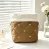 Bolsa de Cosméticos Acolchada con Lazo y Cordón, Gran Capacidad, Alto Valor Estético, Bolsa de Almacenamiento con Cordón, Bolsa de Algodón Linda Portátil para Viajes