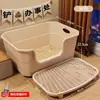 Bandeja Sanitaria para Gatos Extra Grande Engrosada, Semicerrada, Anti-Salpicaduras, Estilo Abierto para Gato Maine Coon, Disponible para Dropshipping