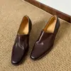 Zapatos de piel genuina estilo francés para mujer para el trabajo, modelo nuevo 2026, tacón grueso, estilo old money, mocasines retro de piel pequeños, sin cordones, de tacón alto