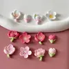Flor de Pessegueiro Desabrochando Gravata de Cabelo e Grampo de Cabelo DIY Materiais Artesanais Cola Cremosa Joias de Resina Caseiras Acessórios Flor de Pessegueiro Rosa