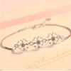 Joyería de Personalidad Simple Estilo Coreano Trébol de Cuatro Hojas Pulsera de Plata Esterlina Femenina ins Diseño Nicho Pulsera de Hierba de la Suerte Pulsera