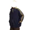 Chaqueta deportiva de corte relajado con diseño de franja lateral, ajuste holgado, cómoda para el uso diario, para ir al trabajo y salidas casuales
