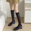 Calcetines de ballet para mujer, finos, de verano, estilo coreano, de malla, transpirables, con lazo bordado, de media caña.