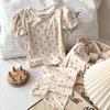 Ropa de Casa para Niños Primavera y Verano Nuevo Pequeña Impresión Modal Clase A Tejido Desnudo Coreano Traje de Pijama para Niñas
