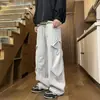 Pantalones Casuales Rectos de Bloques de Color de Peso Pesado para Hombre, Nueva Colección Otoño 2026, Marca de Tendencia Americana, Plisados, Forro Polar, Versátiles Pantalones Largos tipo Paracaidista