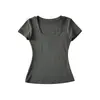 5531-Moda Europeia e Americana Camiseta Fashionável de Gola Redonda com Manga Curta para Mulheres Novo Estilo Primavera e Verão 2026 Top Básico Sexy que Emagrece