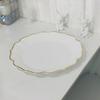 Estilo Europeo Cerámica de Imitación Boda Hotel Fiesta Borde Dorado Artesanía Plástico Decorativo Plato de Fruta Porcelana de Imitación Platino Brillante Premium