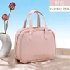 Bolsa de Maquiagem de Alto Valor em Formato de Meia-Lua com Armazenamento Dividido, Grande Capacidade, Estilo Ins, Sensação de Luxo, Necessaire com Separação para Seco e Molhado